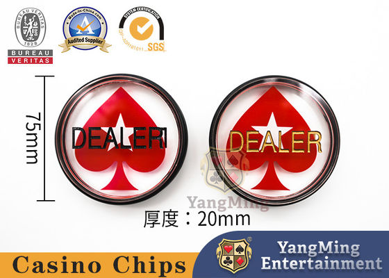 Round Carved Red Heart Positioning Card Transparent Acrylic Dealer Card Texas Poker Table Game