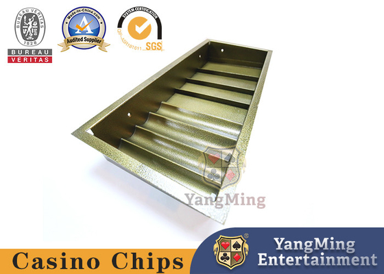 Bronze 8 Row Glass Cover Dedicated Lockable Chip Tray For Baccarat Table