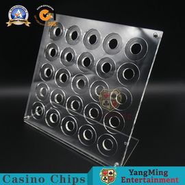 Full Clear Acrylic Poker Chips Case 25pcs Round Chips Display Stand