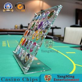 Full Clear Acrylic Poker Chips Case 25pcs Round Chips Display Stand