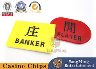 12mm Baccarat Poker Card Acrylic Carved Chinese And English Red And Yellow Poker Table Marker