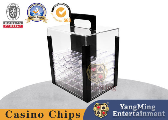 خرید لوازم جانبی بازی کازینو محکم 1000 یارد اکریلیک شفاف ضخیم شده قابل حمل میز تراشه جعبه پوکر تولید آنلاین