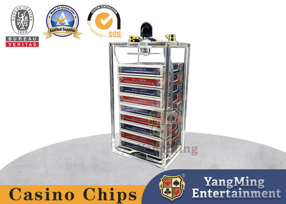 خرید کازینو 8 جفت کارت پوکر حامل آکریلیک نوار شفاف قفل بازی میز باکارا تگزاس تولید آنلاین