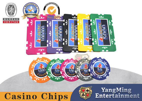 خرید 760 عدد هشت تاج ایالات متحده تابلوچسبها تراشه ضد جعل جعبه تراشه های ABS هسته خشت Texas Hold 'Em Chips تولید آنلاین