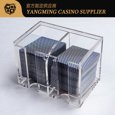 خرید Best Quality Cheap Acrylic 2 Compartment 8 Deck Discard Box Bacardi Discard Holder Casino Poker Discard Holder تولید آنلاین