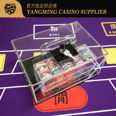 خرید 400 Pieces Poker Chips Case of Acrylic Texas Hold'em Chips Box تولید آنلاین