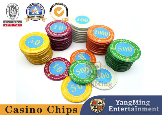 خرید 730 عدد تراشه کریستال اکریلیک مجموعه پوکر بازی بنفش ماورا بنفش تولید آنلاین