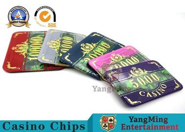 خرید تراشه پوکر کازینو آکریلیک بنفش مفرغ برنز مد ضد تقلبی قابل تنظیم تولید آنلاین