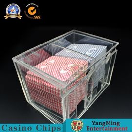خرید کازینو 8 عرشه پاک کردن کارت بازی اکریلیک را دور نگه دارید دارنده اژدها ببر ببرکار اختصاصی دو طرف جعبه تولید آنلاین