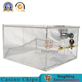 خرید کاملاً شفاف Gamb Square رولت آکریلیک توکن جعبه / میز سفارشی پوکر تراشه جعبه کارت جعبه فلزی حامل تولید آنلاین