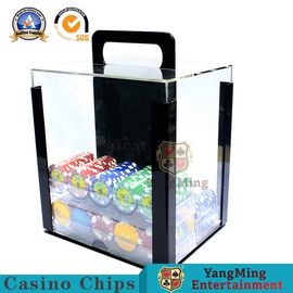خرید تراشه های RFID قمار دارنده آکریلیک قابل حمل پوکر پوکر با سینی مخصوص 1000 عدد 40 میلی متر تراشه پوکر کازینو تولید آنلاین