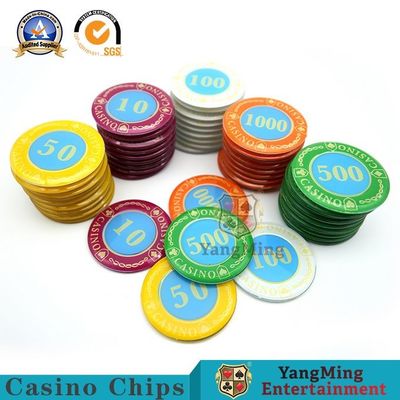 خرید 730 عدد تراشه کریستال اکریلیک مجموعه پوکر بازی بنفش ماورا بنفش تولید آنلاین