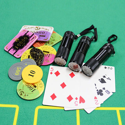 خرید Black Mini Portable Lanyard Code Inspection Lamp Texas Holde’M Poker Chip Coin Plast Sheet Plastic UV ضد جعل علامت تولید آنلاین