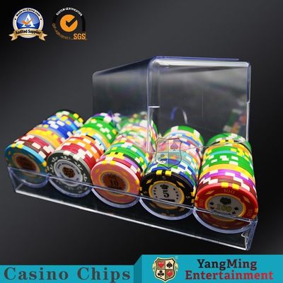 خرید حامل تراشه اکریلیک 5 گرمی ضخیم با کیفیت بالا 100 قطعه میز رومیزی پوکر شفاف بدون نگهدارنده تراشه جلد تولید آنلاین