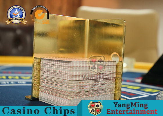 خرید لوازم جانبی بازی کازینو Gold Plating SS 8 Pairs Poker Card Rack Blackjack Tabletop تولید آنلاین