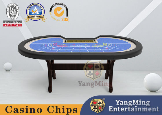 خرید MDF Board قمار 8 رقمی میز تاشو پوکر I شکل H Foot تولید آنلاین