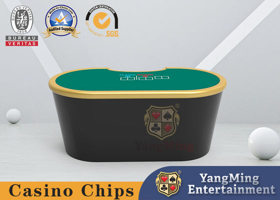 خرید میز پوکر کازینو چرمی کلوپ خصوصی Oval PU با صفحه ضد آتش تولید آنلاین