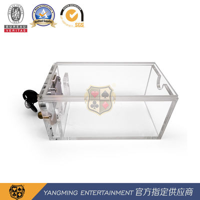 Standard Casino Discard Holder 6 Pairs Card Gift Boxes Acrylic Lockable Poker Table Top Card Box
