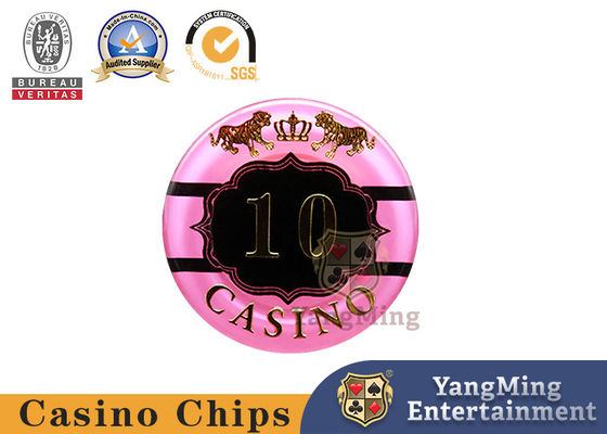 کازینو Baccarat Dragon Tiger اکریلیک کریستال طلا اندود شده بازی پوکر سکه چیپس