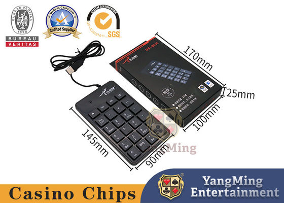 صفحه کلید سیاه و سفید ABS باکارات پلاستیکی با کابل USB برای قمار روی میز کازینو