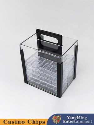 1000 کازینو پوکر Chip Clay Clear Acrylic Poker Chip Carrier- شامل 10 ریک تراشه