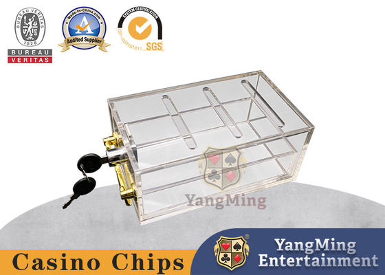 با کیفیت بالا شفاف اکریلیک 8 جفت پوکر جعبه کارت سفارشی سفارشی میز پوکر سرگرم کننده با قفل کنار گذاشته شده