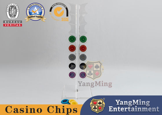 20pcs 40MM شکل گرد حامل تراشه های پوکر بخش افقی کاملا شفاف صفحه نمایش میز کازینو رولت