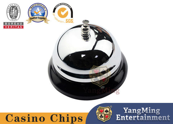 کازینو اختصاصی از استیل ضد زنگ نقره ای رنگی Baccarat Table Call Bell For Casino Poker Games Table Table Casper Metal Table Clap Call Bell