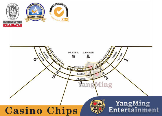 100٪ پارچه پلی استر باکارات 5 - طرح میز کازینو بازیکن نیم دایره ای پوکر با رنگ سبز