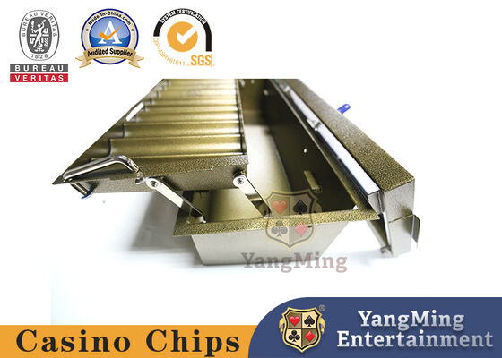 صندوق تراشه تک کازینو تک لایه Titanium Square Round UV Chips Box با پوشش